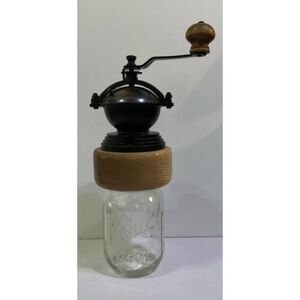 Vintage Style Canning Jar Coffee Grinder Country Farmhouse Decor Kitchen